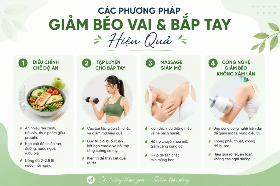 các phương pháp giảm béo vai và bắp tay hiệu quả