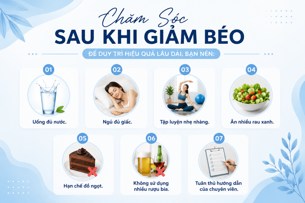 chăm sóc sau khi giảm béo