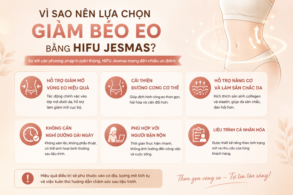 Vì sao nên lựa chọn giảm béo eo bằng hifu jesmas