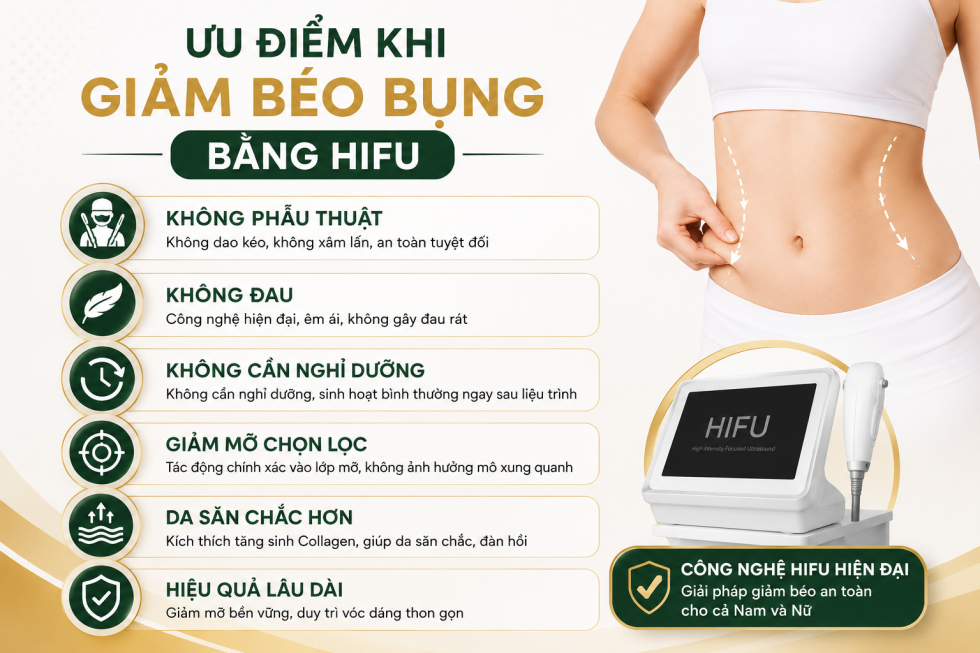 Ưu điểm khi giảm béo bụng bằng hifu